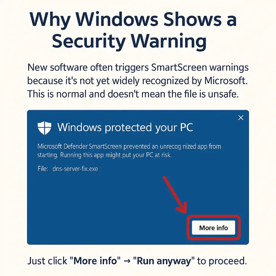 Windows SmartScreen warning example